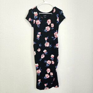 Isabel Maternity by Ingrid and Isabel pink floral Navy Blue dress size S